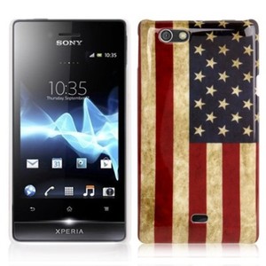 Hard Case H�lle Retro Fahne f�r Handy Sony Xperia miro ST23i