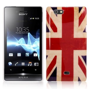 Hard Case H�lle Retro Fahne f�r Handy Sony Xperia miro ST23i