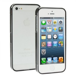Schutzhlle Aluminium Bumper fr Case Handy Apple iPhone 5 & 5S schwarz