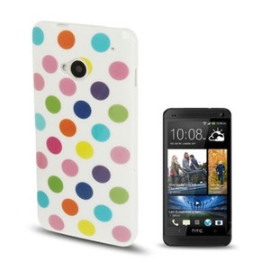 Schutzh�lle TPU Case f�r Handy HTC One M7 Weiss / Bunt