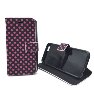 Schutzhlle Tasche (Flip Quer) fr Handy Apple iPhone 6 Schwarz / Pink