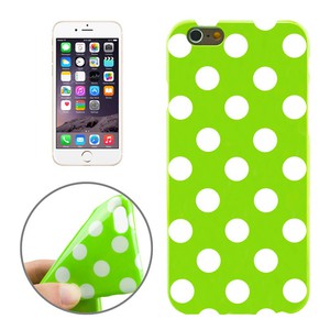 TPU Backcover H�lle gepunktet f�r Handy Apple iPhone 6 Gr�n / Wei�