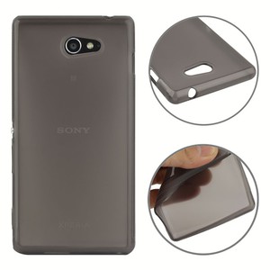 Handyhlle TPU Tasche fr Sony Xperia M2 S50h Transluzent Schwarz