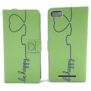  Handyhlle Tasche fr Case Handy Wiko Lenny 3 Be Happy Grn