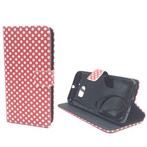 Handyh�lle Tasche f�r Handy HTC 10 Polka Dot Rot