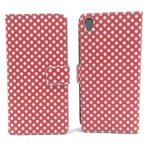 Handyh�lle Tasche f�r Handy Sony Xperia XA Polka Dot Rot