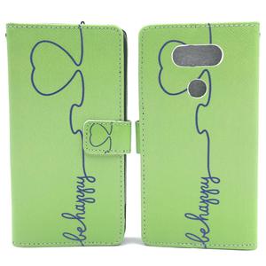 Handyh�lle Tasche f�r Handy LG G5 Be Happy Gr�n