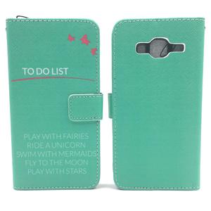 Handyh�lle Tasche f�r Handy Samsung Galaxy J3 TO DO LIST T�rkis