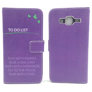 Handyh�lle Tasche f�r Handy Samsung Galaxy J3 TO DO LIST Lila