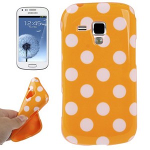 Schutzhlle TPU Punkte Case fr Handy Samsung Galaxy S Duos S7562 orange