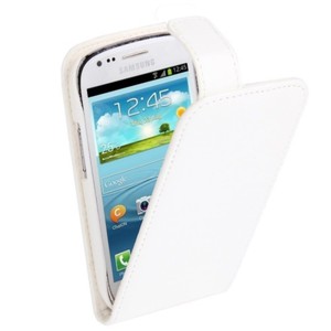 Schutzh�lle Handy Tasche Flip f�r Samsung Galaxy S3 mini i8190 / i8195 / i8200 Weiss