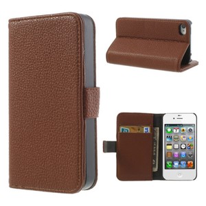 Schutzh�lle Handytasche (Flip Quer) f�r Handy Apple iPhone 4 / 4s braun
