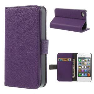 Schutzhlle Handytasche (Flip Quer) fr Handy Apple iPhone 4 / 4s lila