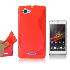 Handyh�lle Silikon Case (S-Curve) f�r Handy Sony Xperia L S36h C210X rot