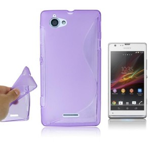 Handyhlle Silikon Case (S-Curve) fr Handy Sony Xperia L S36h C210X lila