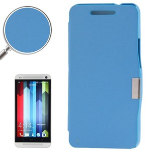 Handyhlle Tasche fr HTC One / M7 blau gebrstet