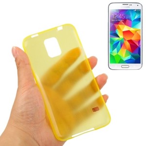 Schutzh�lle Case Ultra D�nn 0,3mm f�r Handy Samsung Galaxy S5 / S5 Neo gelb Transparent