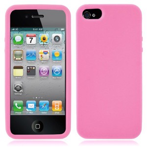 Schutzh�lle Silikon H�lle f�r Handy iPhone 5 / 5s Rosa