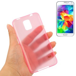 Schutzh�lle Case Ultra D�nn 0,3mm f�r Handy Samsung Galaxy S5 / S5 Neo rosa Transparent