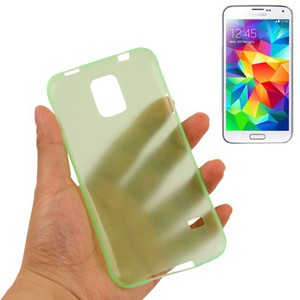 Schutzh�lle Case Ultra D�nn 0,3mm f�r Handy Samsung Galaxy S5 / S5 Neo gr�n Transparent