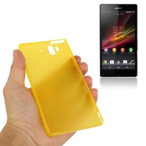 Schutzh�lle Case Ultra D�nn 0,3mm f�r Handy Sony Xperia Z / L36H / C660X Gelb Transparent