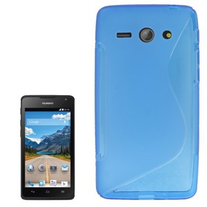 Handyhlle Silikon Case (S-Curve) fr Handy Huawei Ascend Y530 Blau transparent