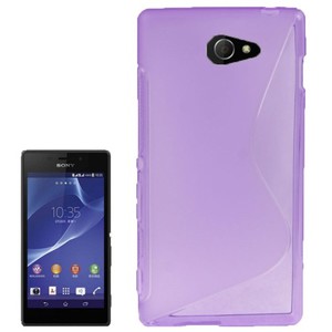 Handyhlle S Line TPU Tasche fr Sony Xperia M2 S50h Lila / Violett