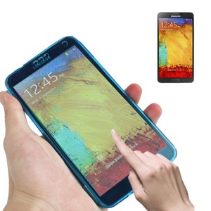 Handyhlle Flip Quer fr Handy Samsung Galaxy Note 3 Blau