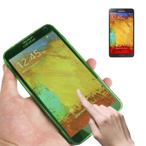 Handyhlle Flip Quer fr Handy Samsung Galaxy Note 3 Grn
