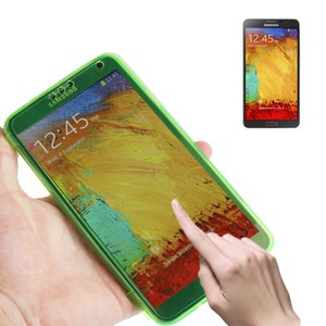 Handyhlle Flip Quer fr Handy Samsung Galaxy Note 3 Leuchtgrn