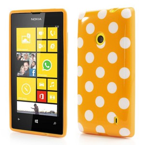 Schutzhlle TPU Case fr Handy Nokia Lumia 520 525 Orange / Wei