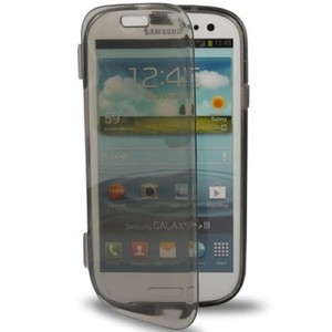  Handyhlle Flip Quer fr Case Handy Samsung Galaxy S3 Grau