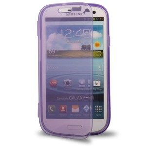  Handyhlle Flip Quer fr Case Handy Samsung Galaxy S3 Lila / Violett
