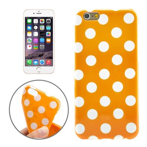 TPU Backcover H�lle gepunktet f�r Handy Apple iPhone 6 Plus Orange / Wei�
