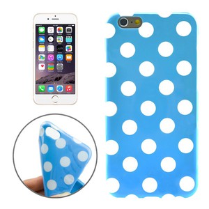 TPU Backcover H�lle gepunktet f�r Handy Apple iPhone 6 Plus Hellblau / Wei�