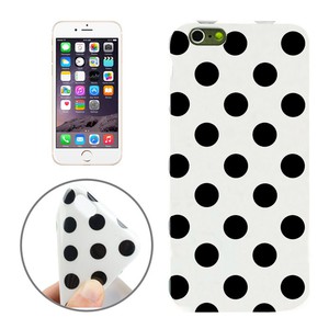 TPU Backcover H�lle gepunktet f�r Handy Apple iPhone 6 Plus Wei� / Schwarz
