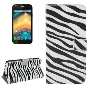 Schutzhlle Handytasche (Flip Quer) fr Handy Wiko Barry Zebra Muster