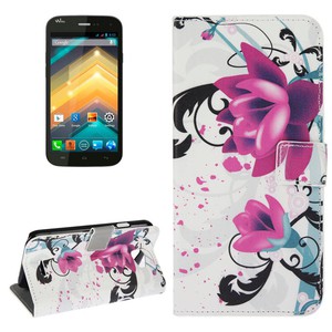 Schutzh�lle Handytasche (Flip Quer) f�r Handy Wiko Barry Motiv Blume