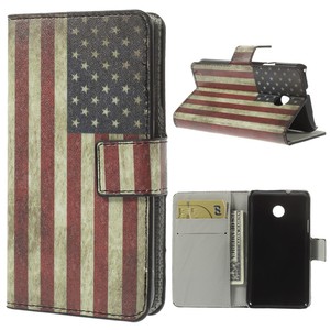 Schutzh�lle Handytasche (Flip Quer) f�r Handy Huawei Ascend Y330 Retro Fahne USA