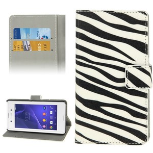 Handyh�lle Tasche f�r Handy Sony Xperia E3 Motiv Zebra