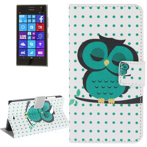 Handyhlle Tasche fr Handy Nokia Lumia 730 Dicke Eule auf Ast