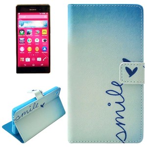 Handyh�lle Tasche f�r Handy Sony Xperia Z4 Schriftzug Smile