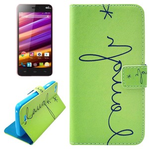  Handyh�lle Tasche f�r Case Handy Wiko Lenny Schriftzug