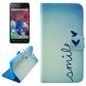 Handyh�lle Tasche f�r Handy Wiko Highway Schriftzug Smile
