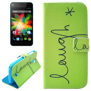 Handyhlle Tasche fr Handy Wiko Bloom Schriftzug