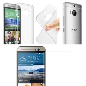 HTC One M9 + Case Handy H�lle Schutz Tasche Ultra D�nn nur 0,3 mm Case Cover Schutzh�lle Schale + Panzer Glas Echtglas Display Schutz