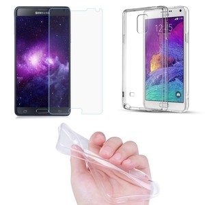 Samsung Galaxy Note 4 Case Handy Hlle Schutz Tasche Ultra Dnn nur 0,3 mm Case Cover Schutzhlle Schale + Panzer Glas Echtglas Display Schutz