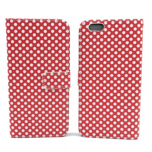 Handyh�lle Tasche f�r Handy Wiko Lenny 2 Polka Dot Rot