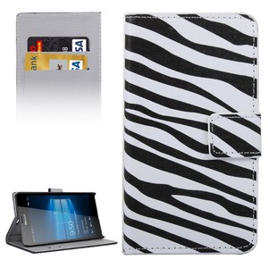 Handyh�lle Tasche f�r Handy Microsoft Lumia 950 XL Zebra Streifen