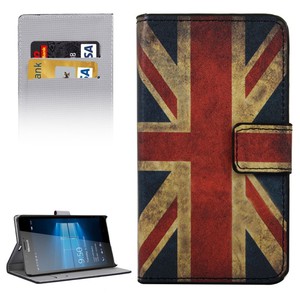 Handyh�lle Tasche f�r Handy Microsoft Lumia 950 XL Retro Fahne England / UK